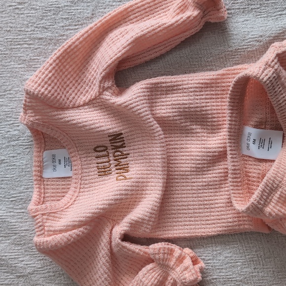 Twin Girl Bundle Two Sets Of Hello Pumpkin Fall Outfits, 6-9 Months - Picture 4 of 4